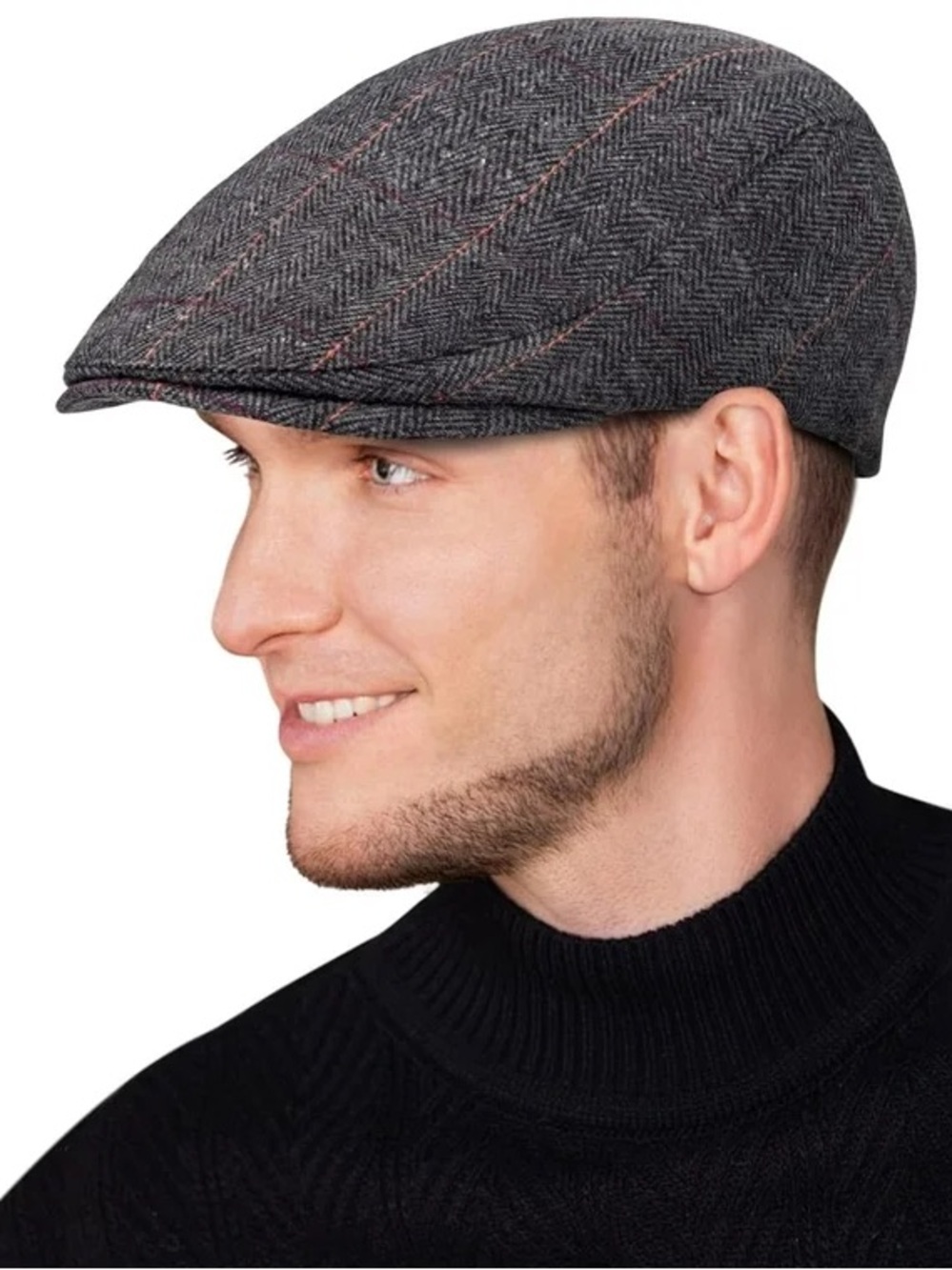 Boru Tweed Flat Cap- Grey Herringbone